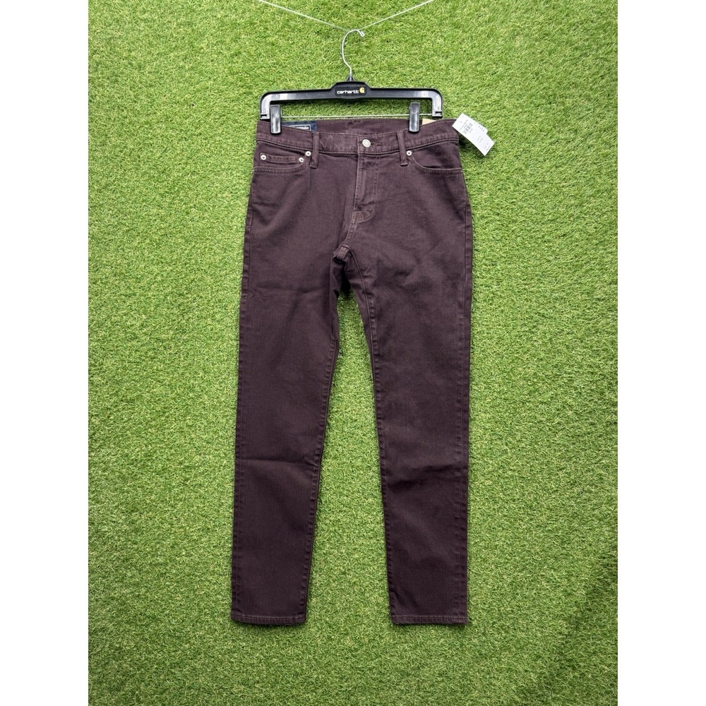 Abercrombie & Fitch Jeans Mens 29x30 Felix Super Slim Fit Burgundy Red NWT